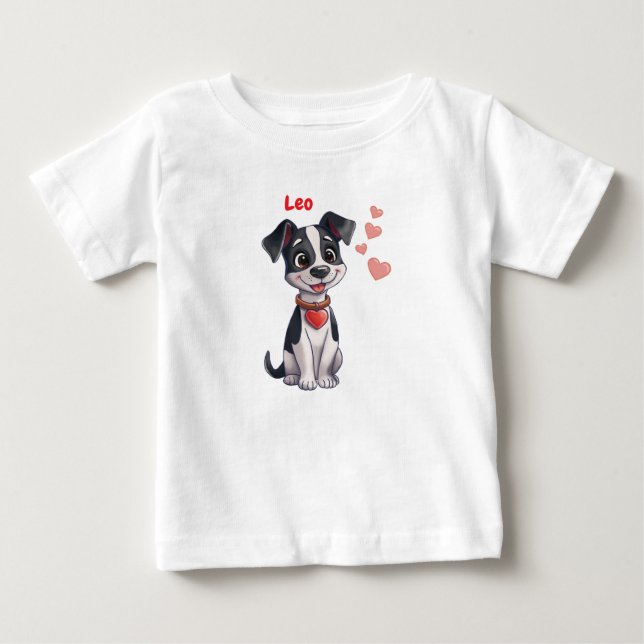 Camiseta Para Bebê Cachorro apaixonado (Frente)