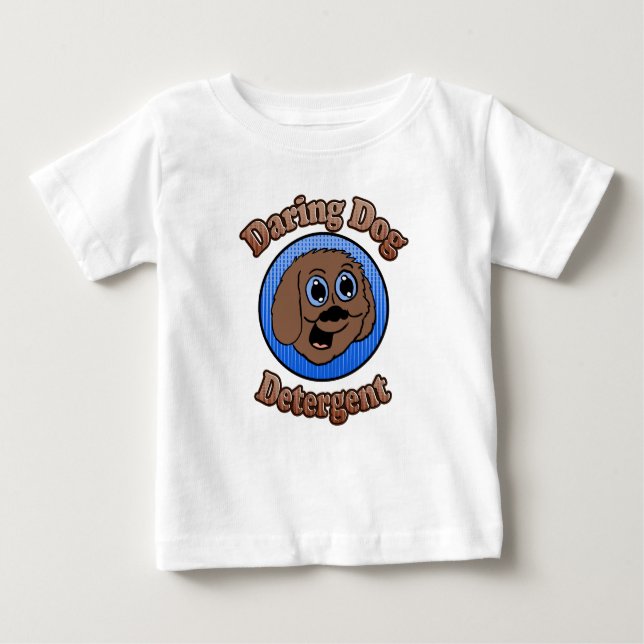 Camiseta Para Bebê Cachorro Atento Detergente (Frente)