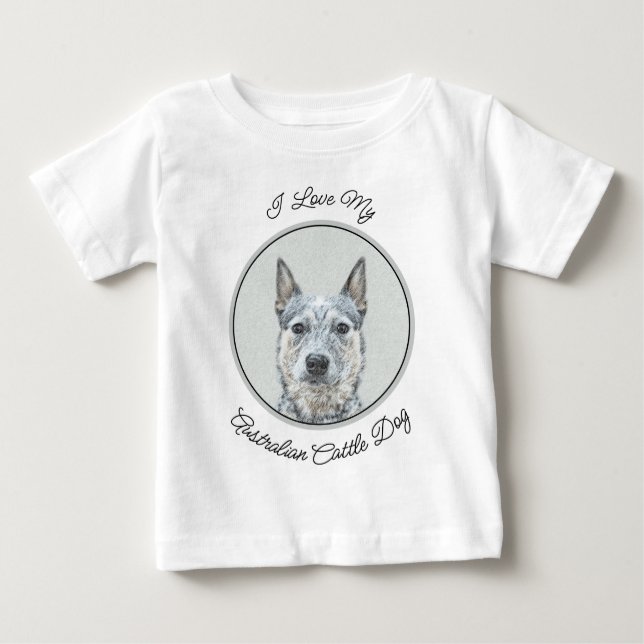 Camiseta Para Bebê Cachorro Australiano - Arte Cachorro Original Boni (Frente)