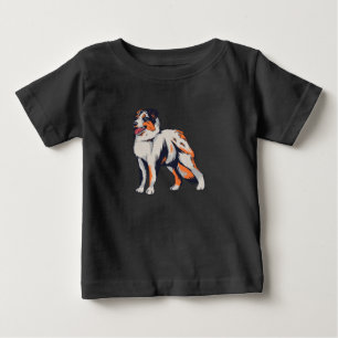 Camiseta Para Bebê Cachorro Australiano de Fazenda Aussie