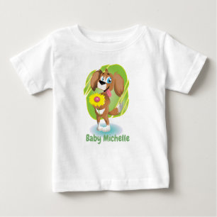 Camiseta Para Bebê Cachorro Bonito Adorável e Gráfico de Panda