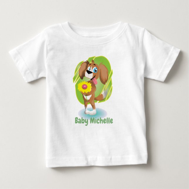 Camiseta Para Bebê Cachorro Bonito Adorável e Gráfico de Panda (Frente)