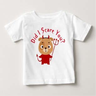 Camiseta Para Bebê Cachorro bonito com fantasia de diabo vermelho seg