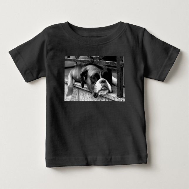 Camiseta Para Bebê Cachorro-Boxeador No Icnm Do Windows (Frente)