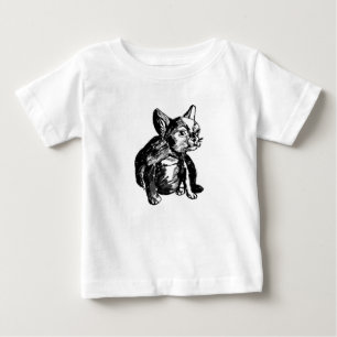 Camiseta Para Bebê Cachorro-Bulldog Desenhando Camisa-T Bebê Fine Jer