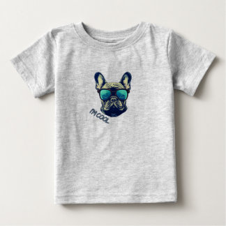 Camiseta Para Bebê Cachorro Bulldog Francês Legal de Óculos de Sol