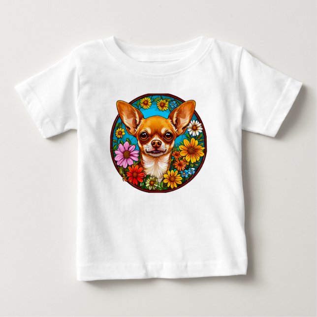 Camiseta Para Bebê Cachorro Chihuahua (Frente)