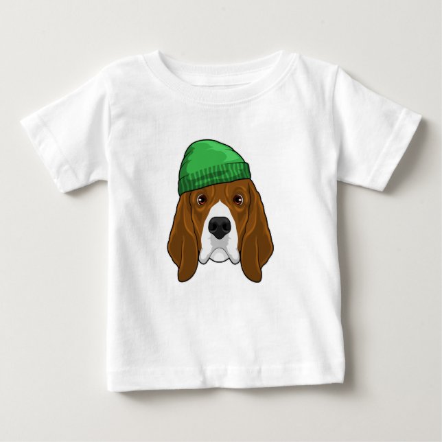 Camiseta Para Bebê Cachorro com Beanie (Frente)