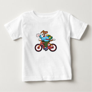 Camiseta Para Bebê Cachorro com Bicicleta