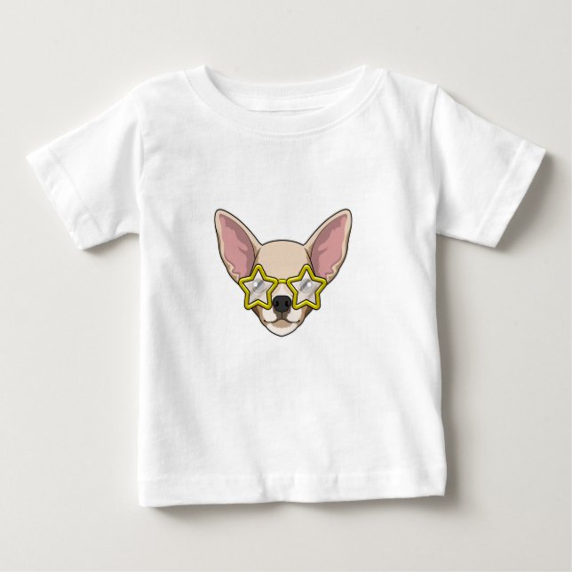 Camiseta Para Bebê Cachorro com óculos de sol (Frente)