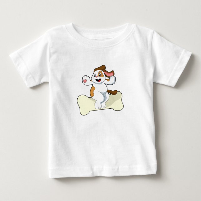 Camiseta Para Bebê Cachorro com Osso (Frente)