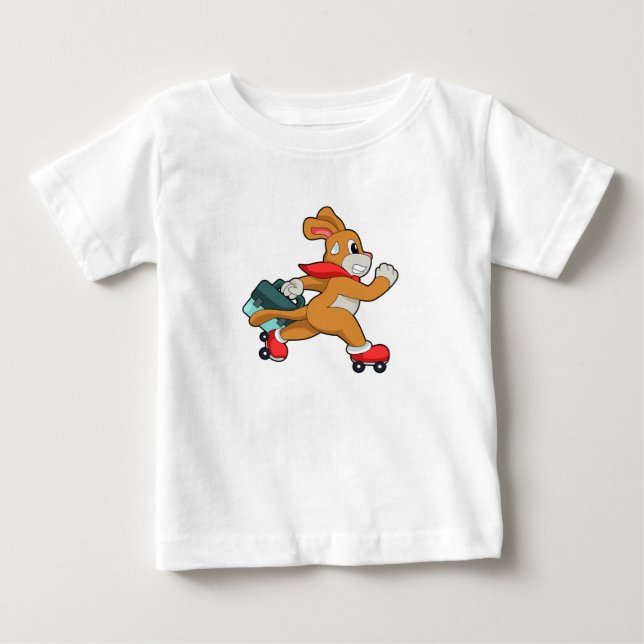 Camiseta Para Bebê Cachorro com patins de rolimã (Frente)