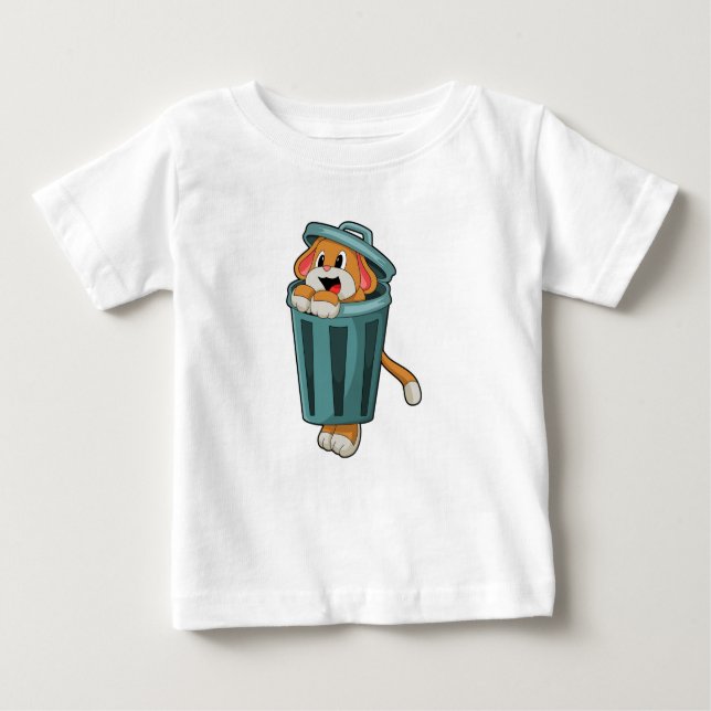 Camiseta Para Bebê Cachorro com Trashcan (Frente)