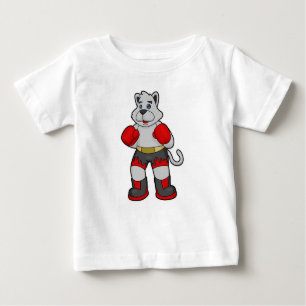 Camiseta Para Bebê Cachorro como boxeiro com luvas in a box
