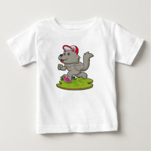 Camiseta Para Bebê Cachorro como corredor com Boné