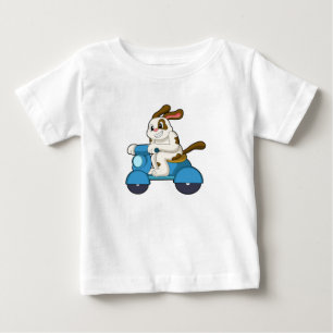 Camiseta Para Bebê Cachorro como motociclista com Scooter.PNG