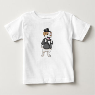 Camiseta Para Bebê Cachorro como Noivo com Laço