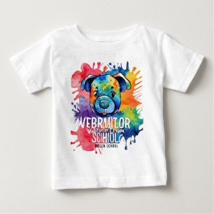 Camiseta Para Bebê Cachorro cor-de-água engraçado