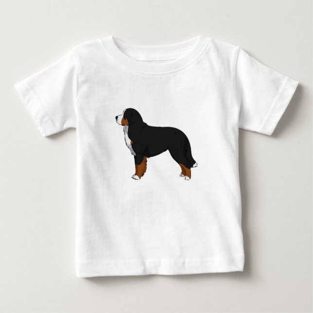 Camiseta Para Bebê Cachorro da Montanha Bernese (Frente)