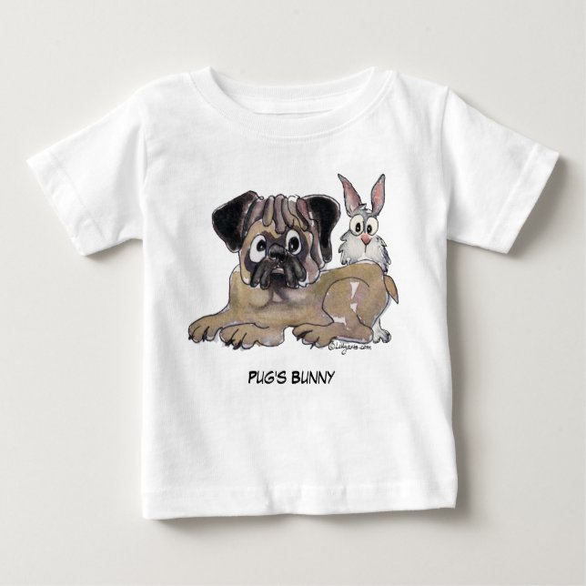 Camiseta Para Bebê Cachorro de Cartoon Coelhinho (Frente)