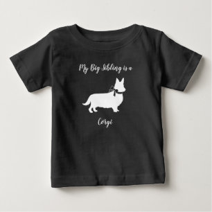 Camiseta Para Bebê Cachorro de Chá de fraldas Corgi