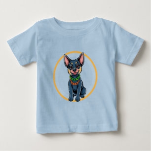 Camiseta Para Bebê Cachorro de Desenho Adorável