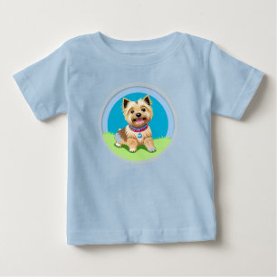 Camiseta Para Bebê Cachorro de Desenho Animado Adorável