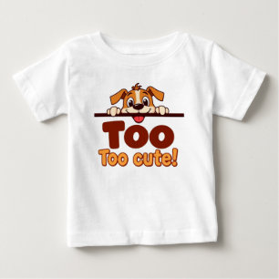 Camiseta Para Bebê Cachorro de desenho animado com texto atraente