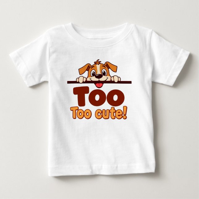 Camiseta Para Bebê Cachorro de Desenho Animado com Texto Atraente (Frente)