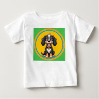 Cachorro de Desenho Animado Feliz em uma Moldura C
