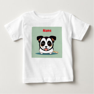 Camiseta Para Bebê Cachorro de desenho animado fofo com expressão ado