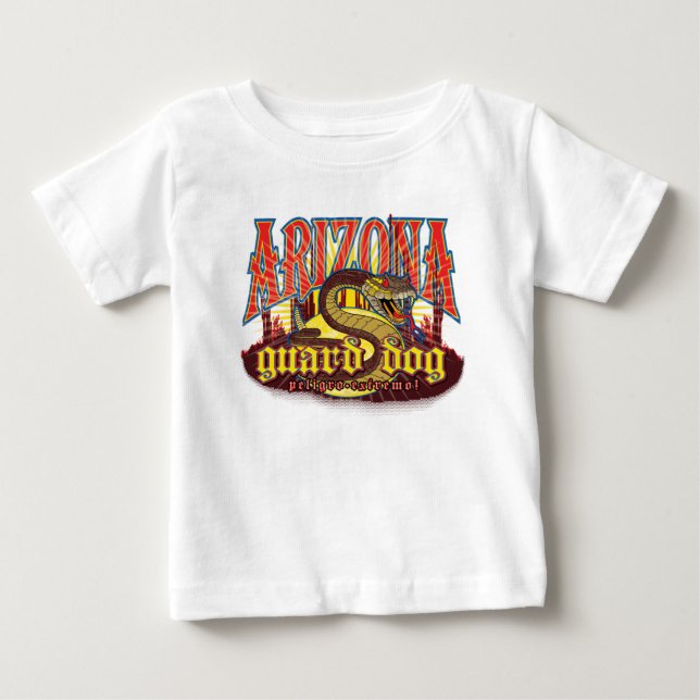 Camiseta Para Bebê Cachorro de Guarda Cobra do Arizona (Frente)
