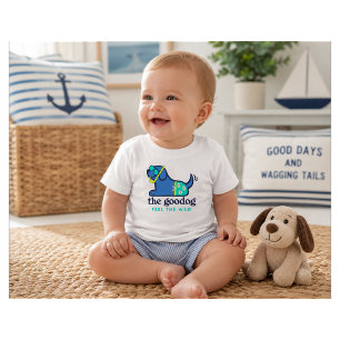 Camiseta Para Bebê Cachorro de mergulho de desenho animado fofo