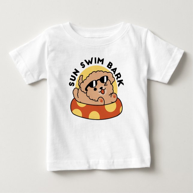 Camiseta Para Bebê Cachorro de Verão legal flutuante - Festa de Pisci (Frente)