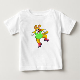 Camiseta Para Bebê Cachorro em Linha com Skates em Linha