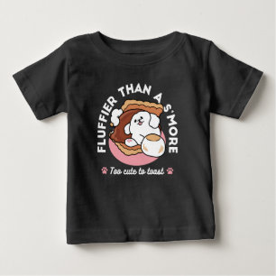 Camiseta Para Bebê Cachorro Engraçado e Design de S'more – Pun para A