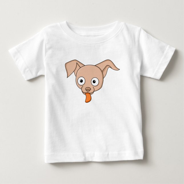 Camiseta Para Bebê Cachorro Engraçado Rosto Cachorro Sobressalto Pres (Frente)