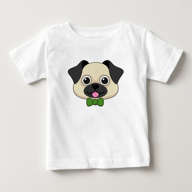 Camiseta Para Bebê Cachorro Feliz e Bonito com Papillon (Frente)