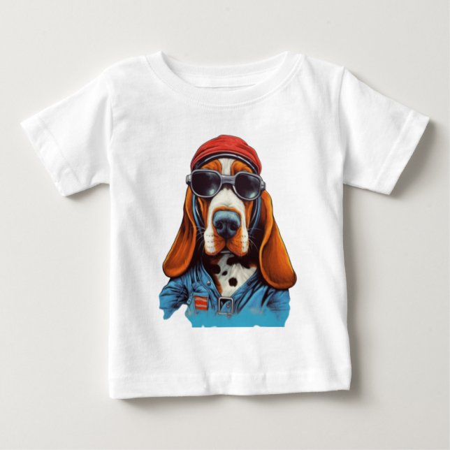 Camiseta Para Bebê Cachorro legal (Frente)
