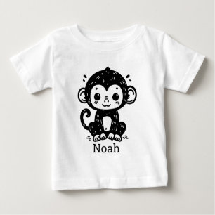 Camiseta Para Bebê Cachorro-Macaco-Bebê - Arte de Enfermeiro Kawaii