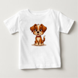 Camiseta Para Bebê Cachorro Marrom Fofo Para Amantes de Cachorros
