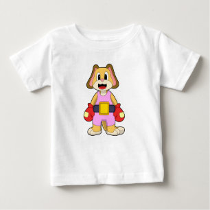 Camiseta Para Bebê Cachorro na caixa com luvas in a box