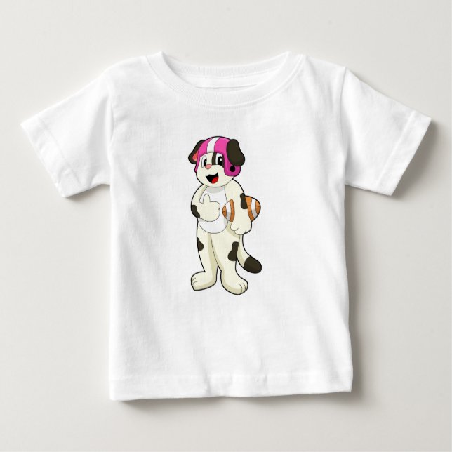 Camiseta Para Bebê Cachorro no Futebol (Frente)