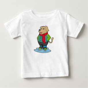 Camiseta Para Bebê Cachorro no gelo com skates de gelo