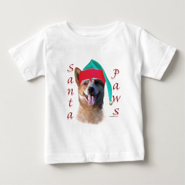 Camiseta Para Bebê Cachorro Papai noel australiano (Frente)
