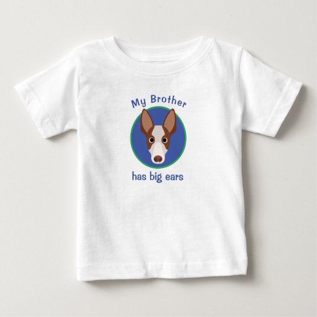 Camiseta Para Bebê Cachorro Podengo Fofo em Cartoon (Frente)