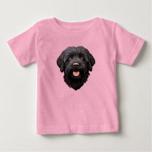 Camiseta Para Bebê Cachorro Preto Labradoodle
