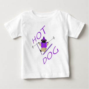 Camiseta Para Bebê Cachorro quente Engraçado Pele Jaqueta roxa e Pele