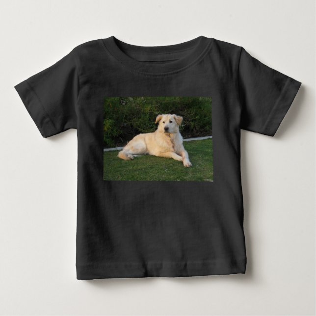 Camiseta Para Bebê Cachorro Relaxando (Frente)
