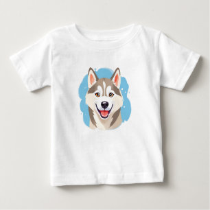 Camiseta Para Bebê Cachorro Siberiano Cachorro Cachorro roucos Engraç